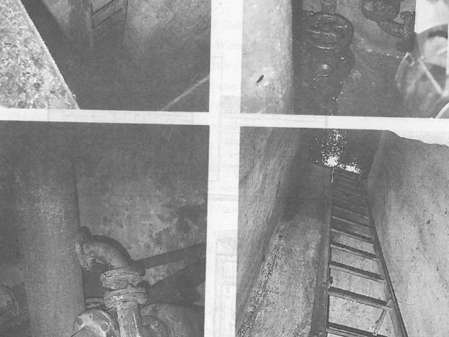 Schopflocher Skizzen Einstiegsleiter zum Widderschacht 2 und Überreste der Widderanlage