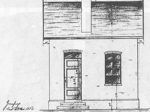 Schopflocher Skizzen Planskizze des Pumpenhauses, Baugenehmigung im Mai 1912