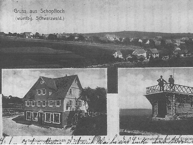 Schopflocher Skizzen Ansichtskarte aus dem Jahr 1901