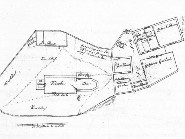 Schopflocher Skizzen Lageplan der Kirchenanlage